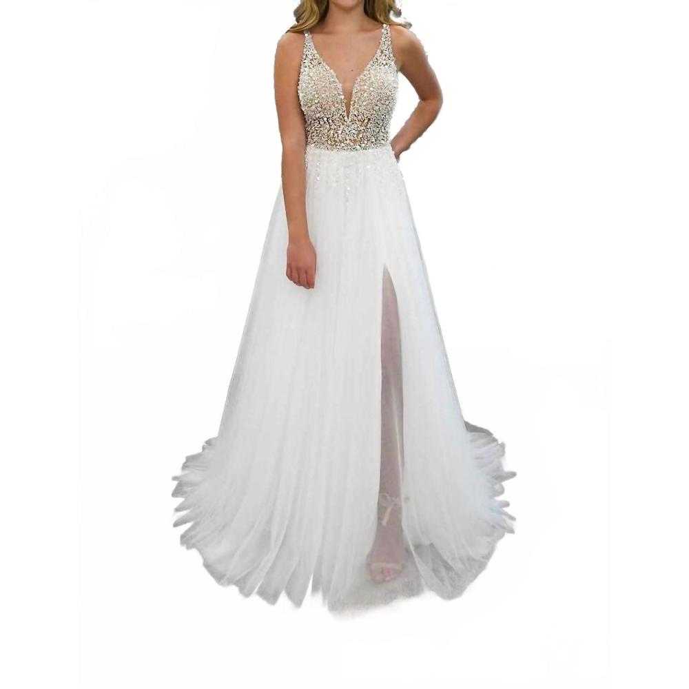 NEW STELLA YORK glamorous beaded wedding dress in ivory/porcelain